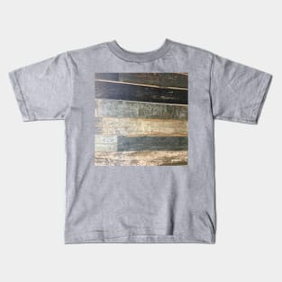 distressed beach rustic country farmhouse chic teal barn wood Kids T-Shirt